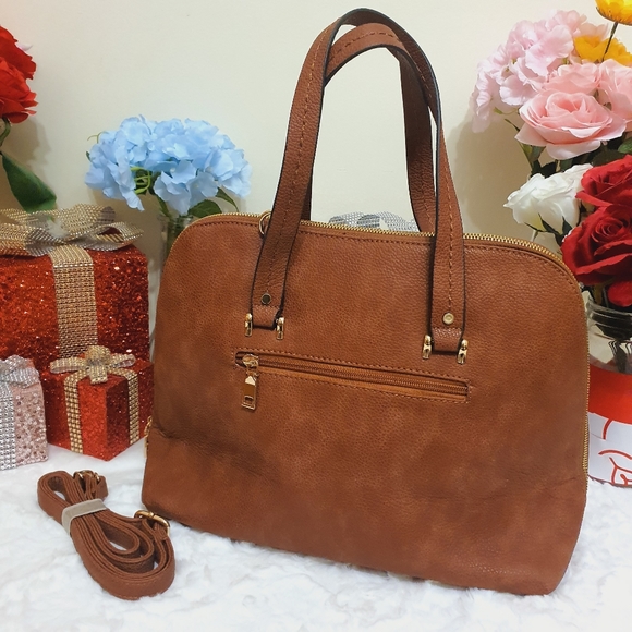 BESTINI Brown Handbag Shoulder Crossbody 2 Way Bag Faux Snake Animal Print NWT - Picture 4 of 16